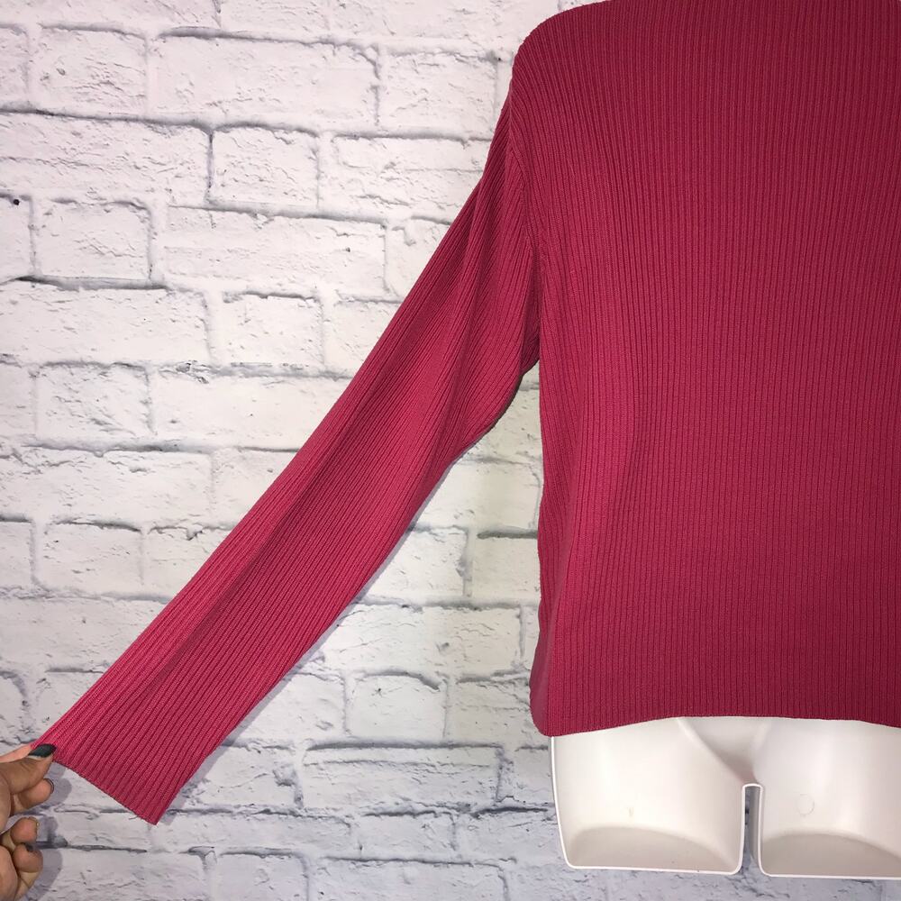 Bright Pink Ribbed Sweater - Picture 5 of 6